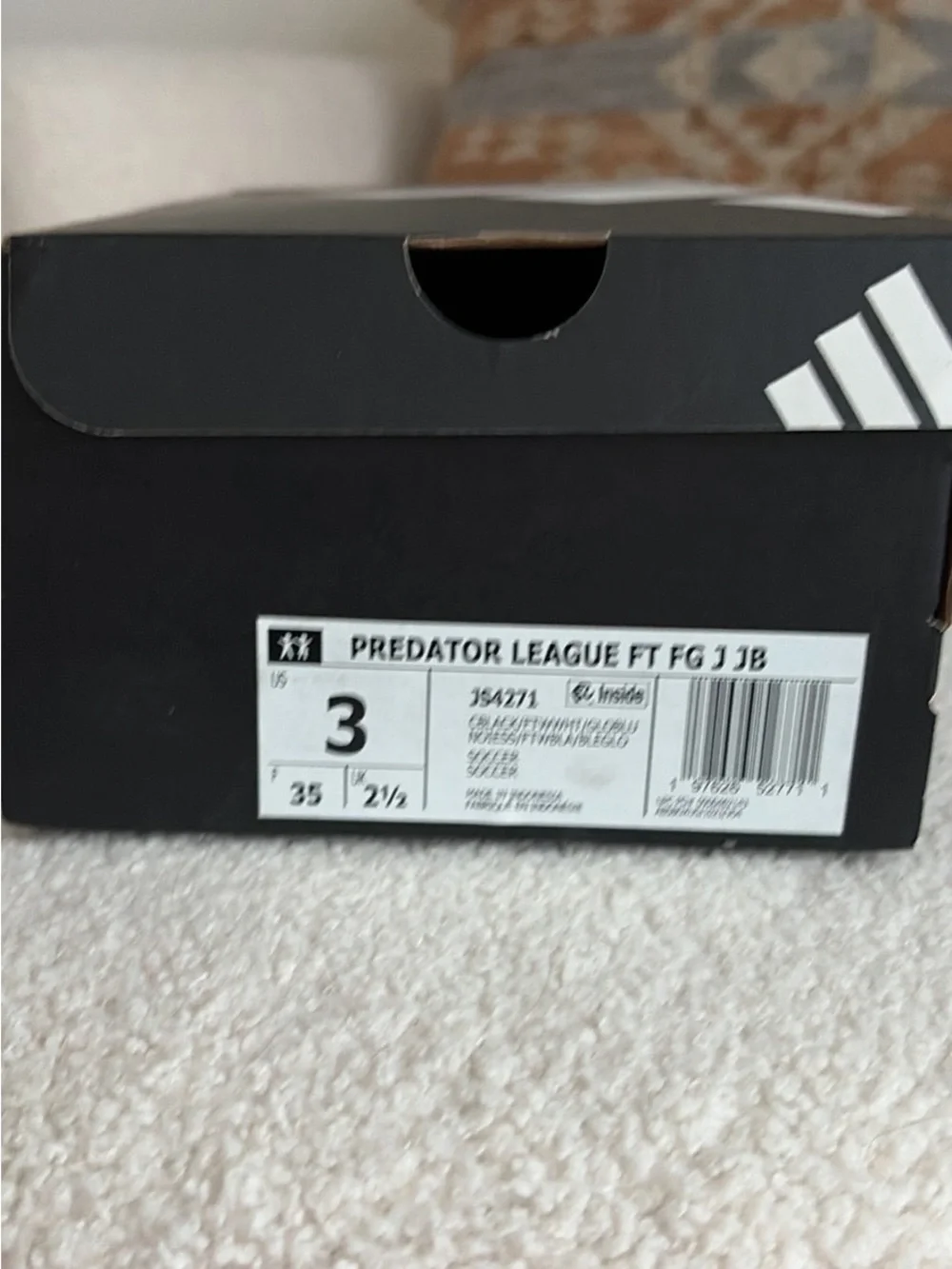 adidas Predator League FT FG J B Kids' Soccer Cleats Blue & Black Boys US 3 NWT